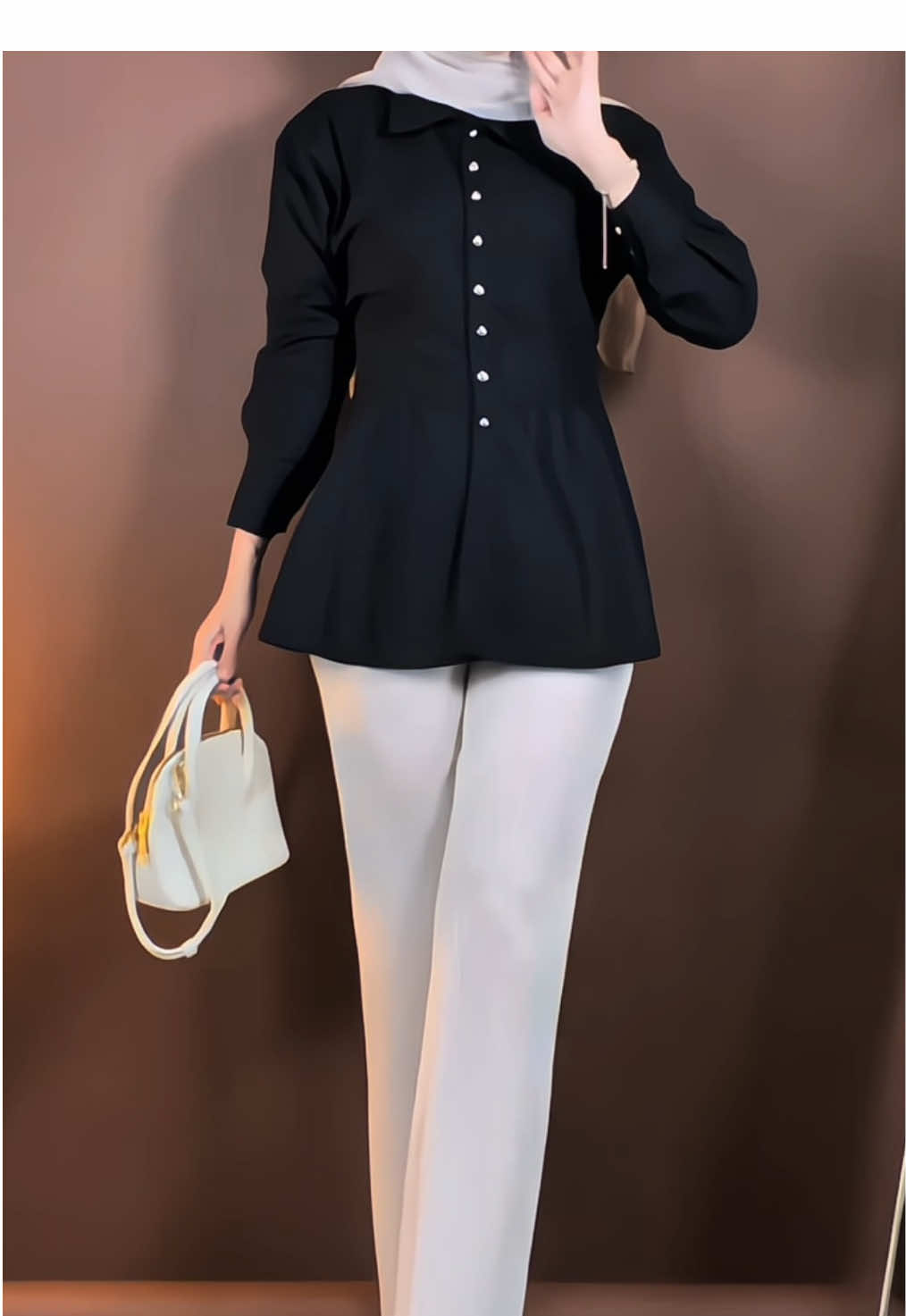 sukaaak bangett kalo pake outfit gini, simpel tapi cakepp🖤✨ #blouselinen #blousekekinian #blousemurah #ootdhijab #cleanoutfit 