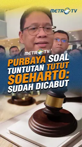 Menteri Keuangan Purbaya Yudhi Sadewa menyebut gugatan yang dilayangkan putri Presiden Ke-2 RI Soeharto, Tutut Soeharto telah dicabut, Kamis (18/9). Gugatan itu diketahui mengenai larangan Tutut keluar negeri lantaran memiliki piutang negara. #tiktokberita #tiktokmetrotv #beritaviral #metrotvnews #viral #fyp #menterikeuangan #tututsoeharto #purbayayudhisadewa