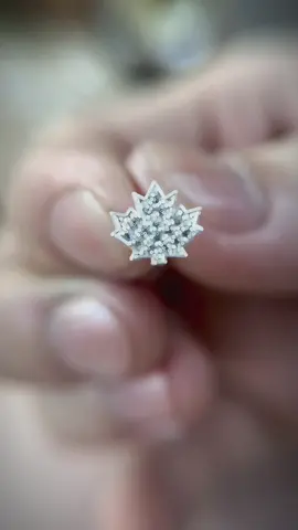 Khuyên tai lá phong đính full đá#TĐtrangsucbac #xuhuong #thinhhanh 