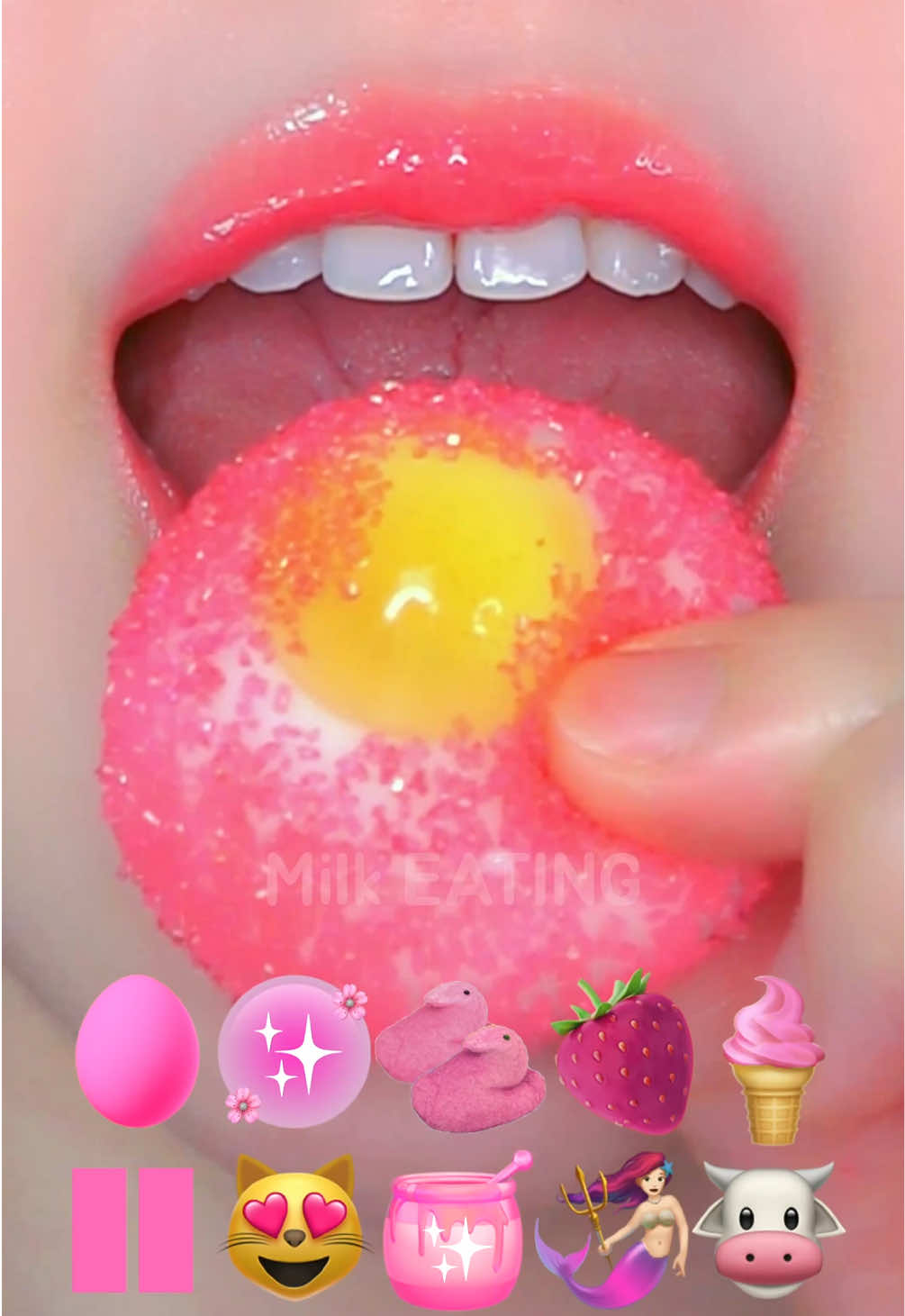 분홍색 이모지 먹방💗 #eatingshow #asmrsounds #먹방asmr #입술먹방 
