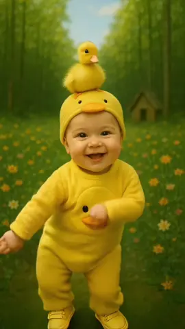 Cute baby dancing with the duckling ❤️🐥👶 #baby #kidsoftiktok #funnybaby #babydance #funnydance 