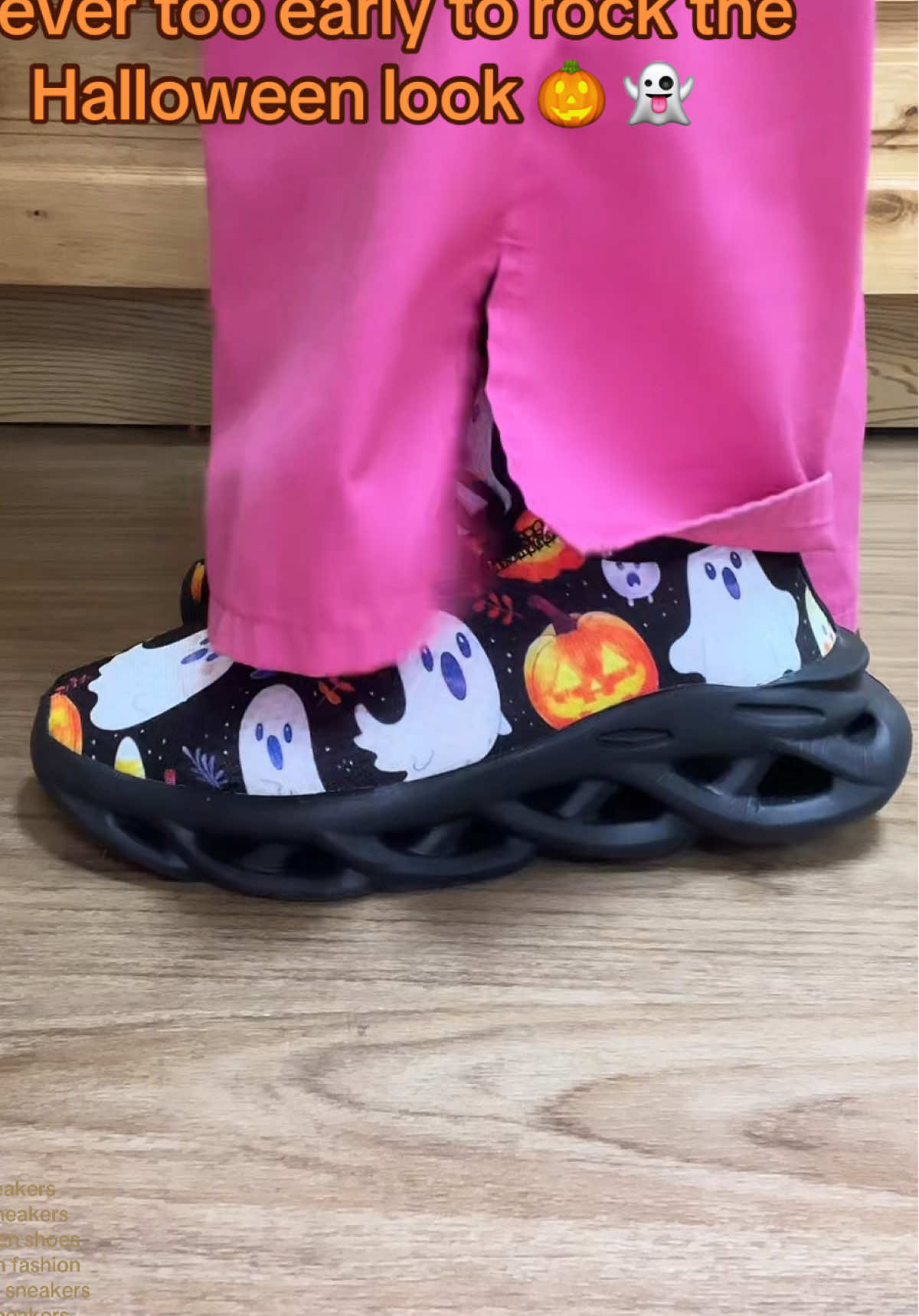 Spooky season kicks are here 👻🖤 Rocking these ghosty sneakers all October long!   #HalloweenSneakers #GhostShoes #SpookyStyle #HalloweenOOTD #FallFits 