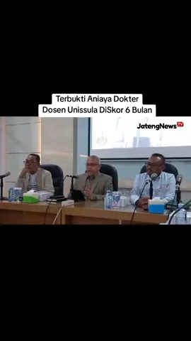 SEMARANG, Jatengnews.id - Universitas Sultan Agung (Unissula) Semarang, memberi sanksi kepada dosen Muhamat Dias Saktiawan beri sanksi skorsing selama enam bulan, Kamis (18/9/2025). Juru Bicara Unissula dan Dekan Fakultas Hukum Unissula, Prof. Dr. H. Jawade Hafidz menyampaikan, bahwa sanksi terhadap Doktor Dias selaku dosen Fakultas Hukum Unissula di Skorsing mulai hari ini. 