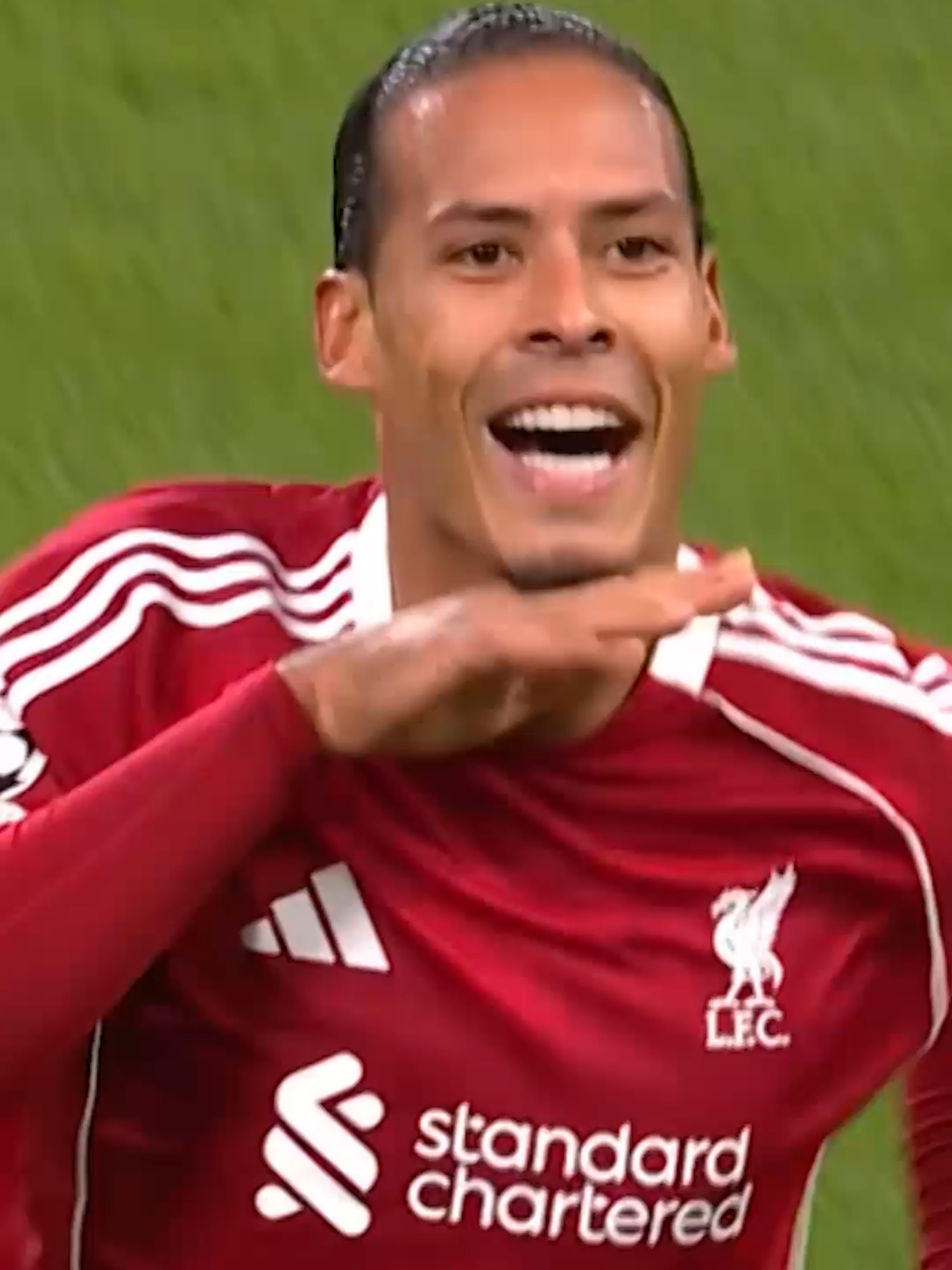 Virgil van Dijk sealing all the three points 😮‍💨 #UCL #Liverpool #LFC