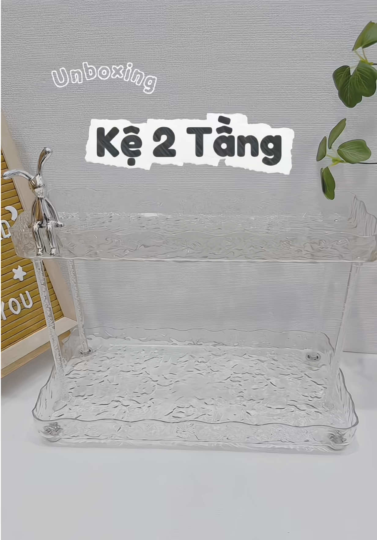 Kệ đừng đồ 2 tầng trong suốt vân kim cương sang chảnh để bàn #mebimsua #ke2tang #ke #kedungmypham 
