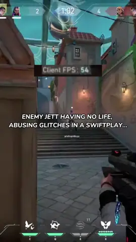 last round my fps dropped to 1… turns out enemy Jett was glitch abusing 😒 #V#ValorantS#Swiftplaygamingtok #V#ValorantFunnyValorantTok  