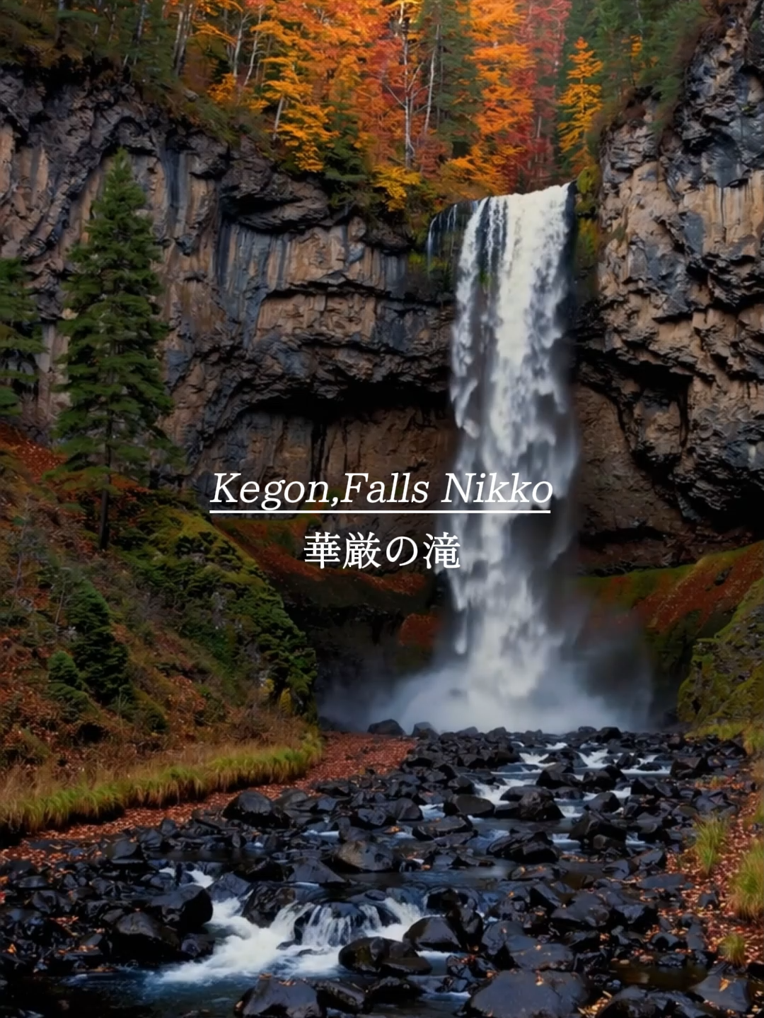 🍁 Autumn at Kegon Falls, Nikko 🍁   One of Japan’s most breathtaking waterfalls, surrounded by vibrant red and golden leaves.   Would you visit this hidden paradise in autumn? ✨   Save this for your Japan bucket list 🌏 #KegonFalls #Nikko #JapanTravel #VisitJapan #AutumnInJapan #HiddenGemJapan #JapaneseNature #TravelJapan #JapaneseCulture #BucketListJapan