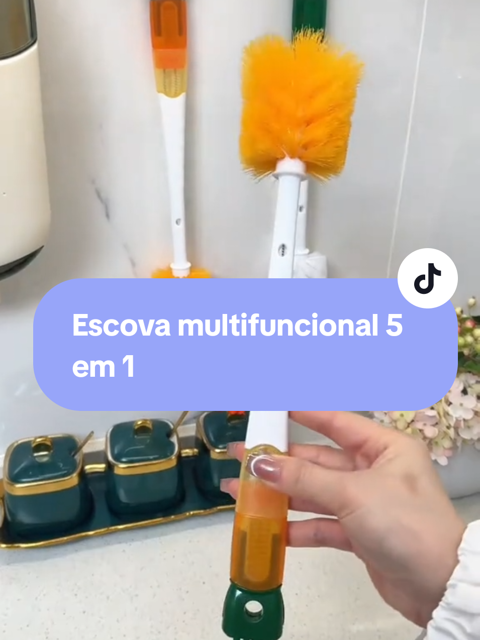Escova Multifuncional 5 em 1 - Ferramenta de Limpeza com Cabo Longo para Canudos e Copos, Cuidado Sem Esforço. Por apenas R$20,45 😍 (O LINK ESTÁ NOS COMENTÁRIOS 🛍️)