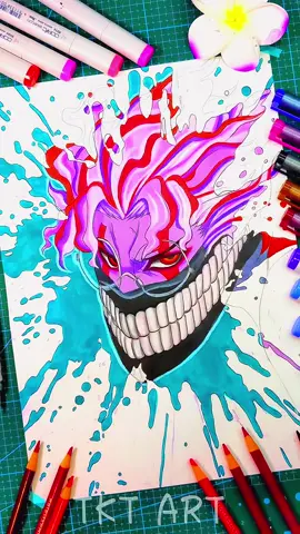 Drawing Okarun🛸👽from Dandadan☕️|Coffee art #drawinganime #dandadan #okarun 