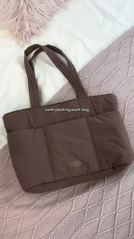 asmr packing my work tote bag💘#bagsmart #packwithme #unboxing #asmr#workbag#worktote #tote 