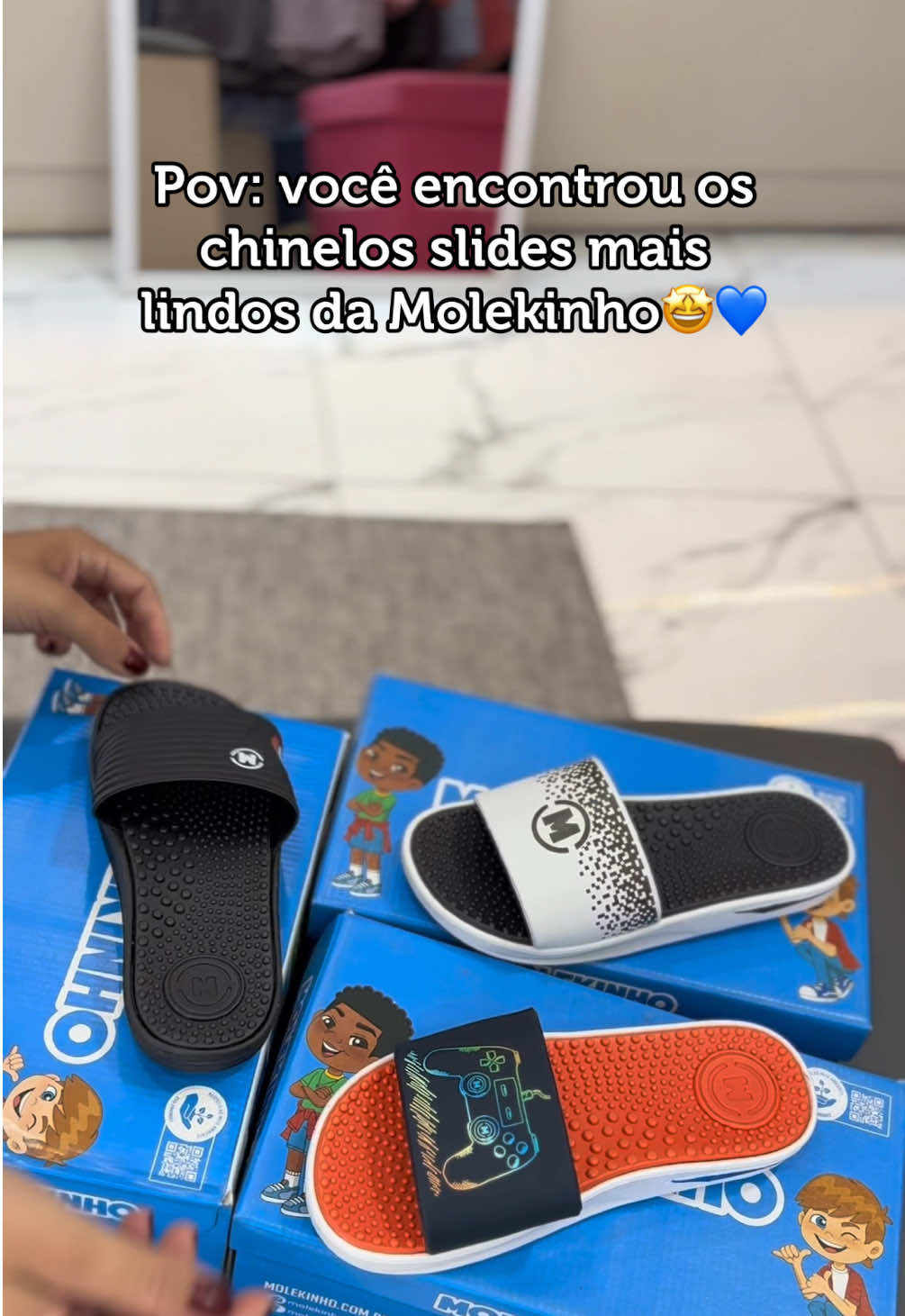 A procura de chinelos slides cheios de conforto e estilo? Confira so essas opções da #molekinho💙 #conceitomagazine #colinasma #beirariocalcados #molekinho 
