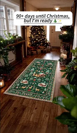 Christmas Deer Santa Long Rug,Soft Durable Washable Carpet,Home Decor,for Indoor Outdoor Use#tiktokmademebuyit#holidaydecor#christmasdecor #runnerrug #holidayshopping