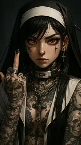 live wallpaper  #animeart #livewallpaper #visualkei #nun #demon 