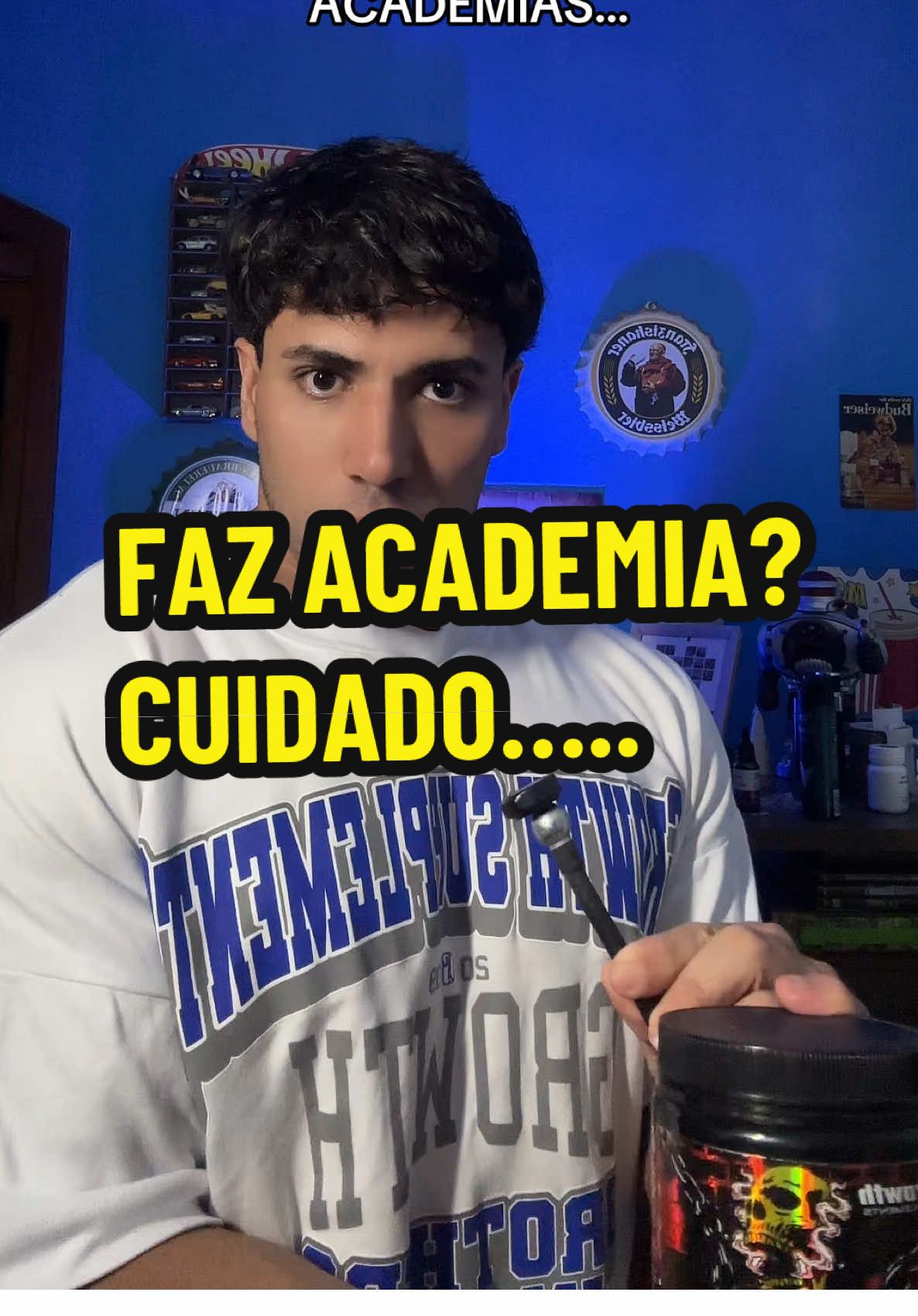 Cupom Growth? “PETH”! 💙🔥 #academia #GymTok #ratodeacademia #musculação #maromba #treino #shape #hipertrofia #fyp 