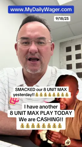 I have another 8 UNIT MAX PLAY TODAY!! We are CASHING!! #MLB #fyp #nfl #ncaafootball #espn 