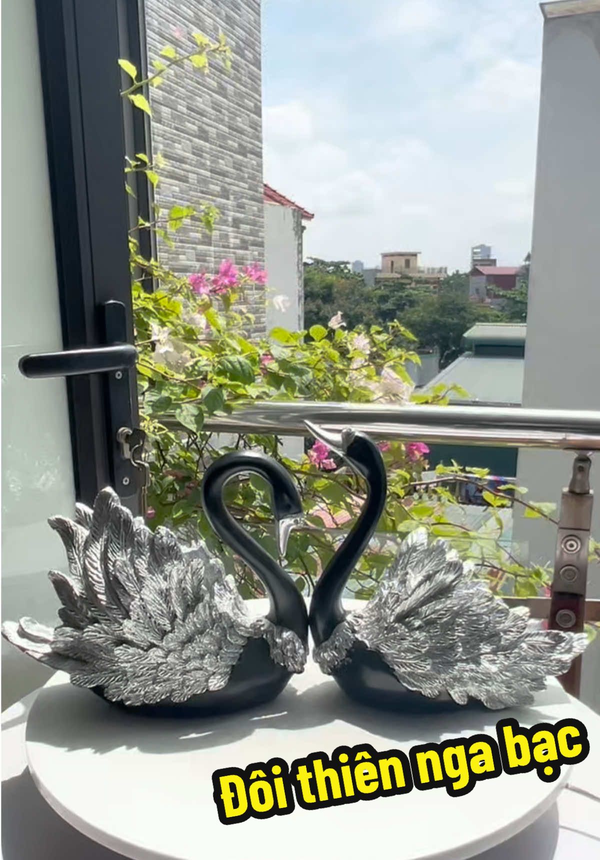 Đôi thiên nga uyên ương cách điệu màu đen bạc #noithattrangtri #decor #noithat #trangtri #G6.2008