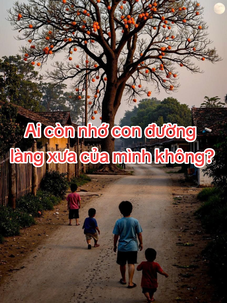 🌾 Đã từng có những con đường đất như thế… Những hàng cây già lặng im, bóng ngả dài dưới ánh trăng. Đêm quê yên tĩnh, chỉ còn tiếng côn trùng rả rích và bước chân trẻ nhỏ tung tăng. #KýỨcĐồngQuê #ẢnhXưaViệtNam #TuổiThơDữDội #HoàiNiệm