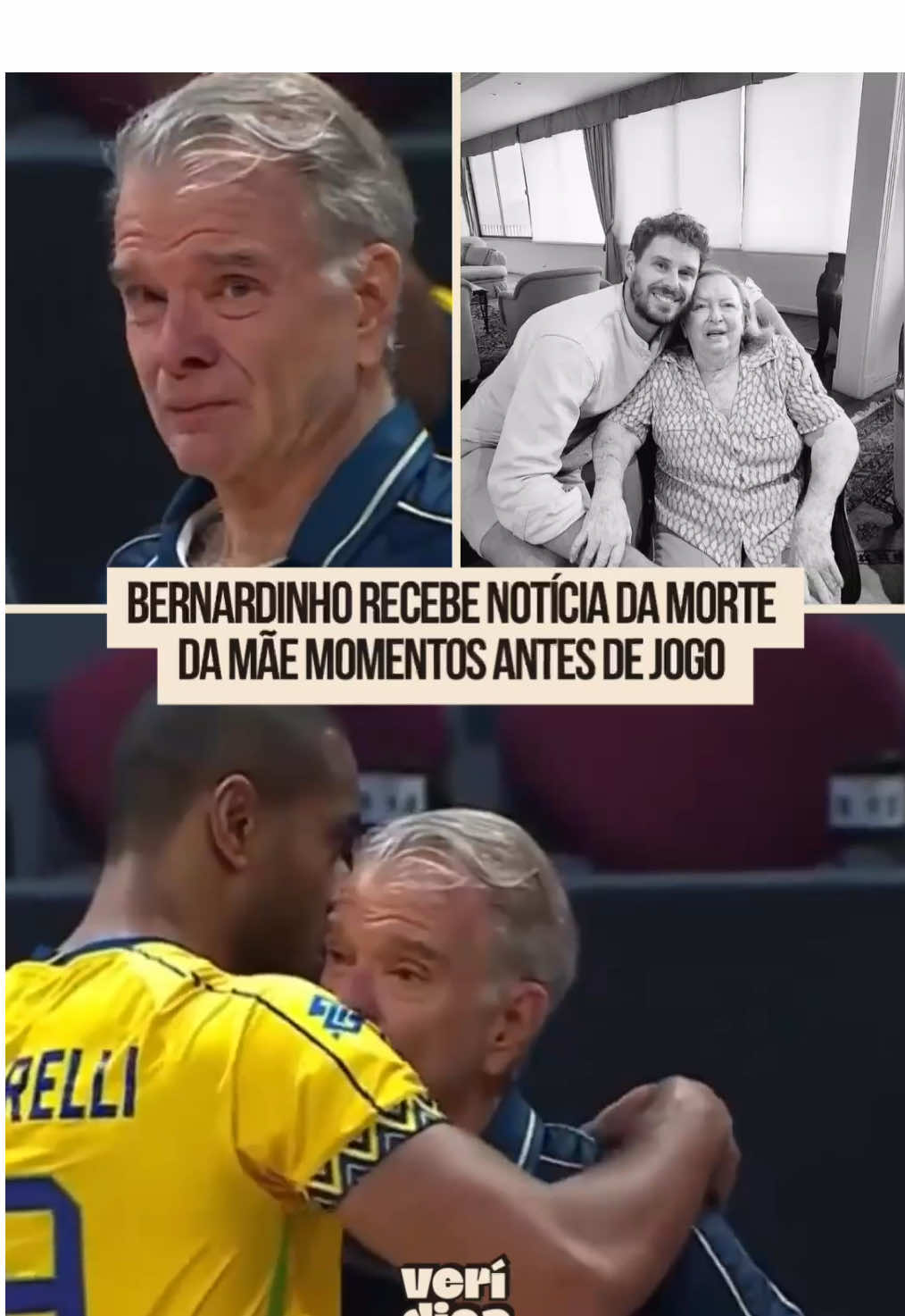 Em plena disputa do Mundial de Vôlei nas Filipinas, Bernardinho recebeu uma das notícias mais duras de sua vida: a morte da mãe, Maria Ângela Rezende, aos 90 anos. A informação chegou ao treinador nesta quarta-feira (17), pouco antes do duelo contra a Sérvia. Durante a partida, ele não conteve as lágrimas. #voleibrasil 