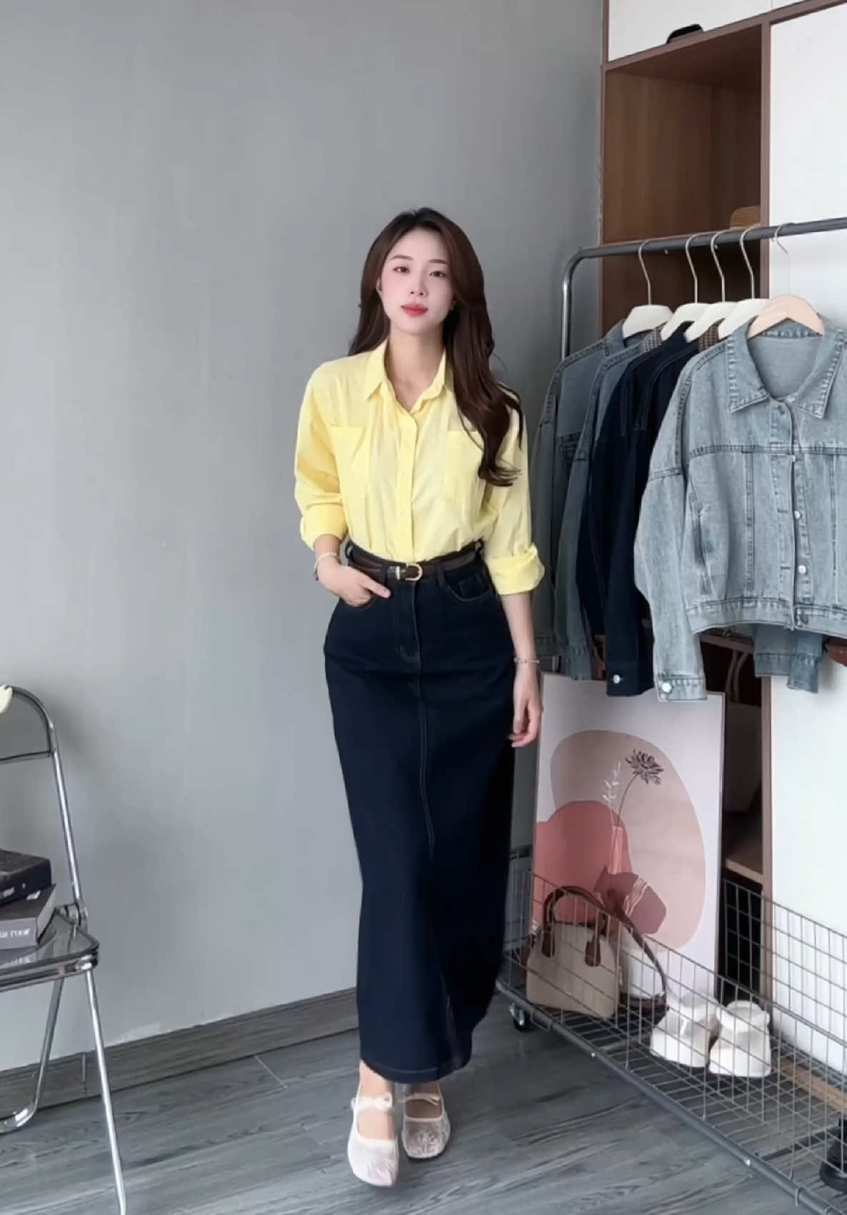E chân váy best seller nhà tuiii #xuhuong #chanvayxinh #chanvaydai #jeans 