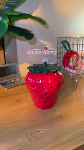 adorable ceramic strawberry jar 🍓ྀིྀི  #strawberryjar #ceramicjar #minijar 