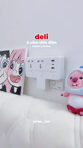 Quá là thích ổ cắm deli gòi nhá!! Trông đẹp, không chiếm diện tích mà đa năng luôn nà #deli #ocamdeli #ocamkhongday #ocamchiadien #ocamchiadiendeli 