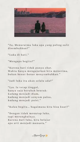“Tidak semua luka bisa disembuhkan, tapi semua luka bisa dipeluk. Dari sana, kita belajar arti menjadi manusia.” 🌙 #LukaHati #RenunganHidup #BelajarMenerima #AksaraSenja #fyppppppppppppppppppppppp 