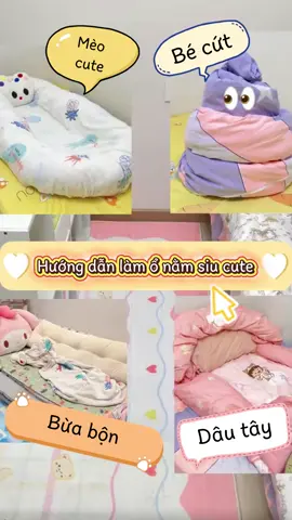 Gấp chăn thành ổ nằm siu thoải mái và 🥰 #decor #decoration #tips #meovat #style 