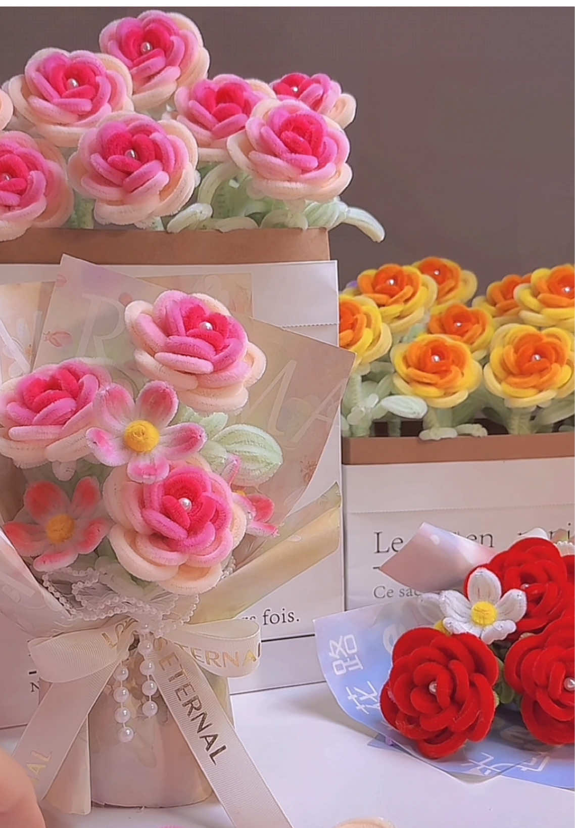 Handmade diy gift ideas pipe cleaner rose flowers#handmade #DIY #handmadegifts #handmadecraft #rose                    