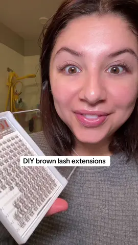 I can’t believe how good these brown lashes came out. They look almost as good as when I get them done ! #brownlashes #brownlashextensions #airycutelashes #tiktokshoprestock #tiktokshopcreatorpicks 
