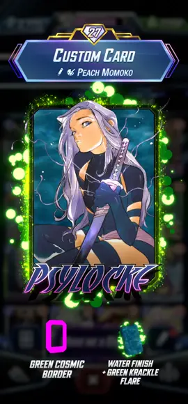 Psylocke Water Finish w/Green Crackle variant by Peach Momoko #MarvelSnap #xmen #psylocke 