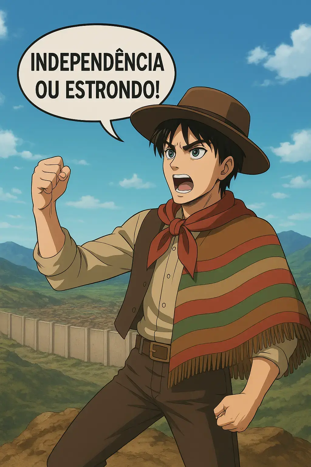 Dia 20 tá chegando hein,os cara vão laçar o titã KKKKKKKKK#AttackOnTitan #gaucho #farroupilha #ia #humor 