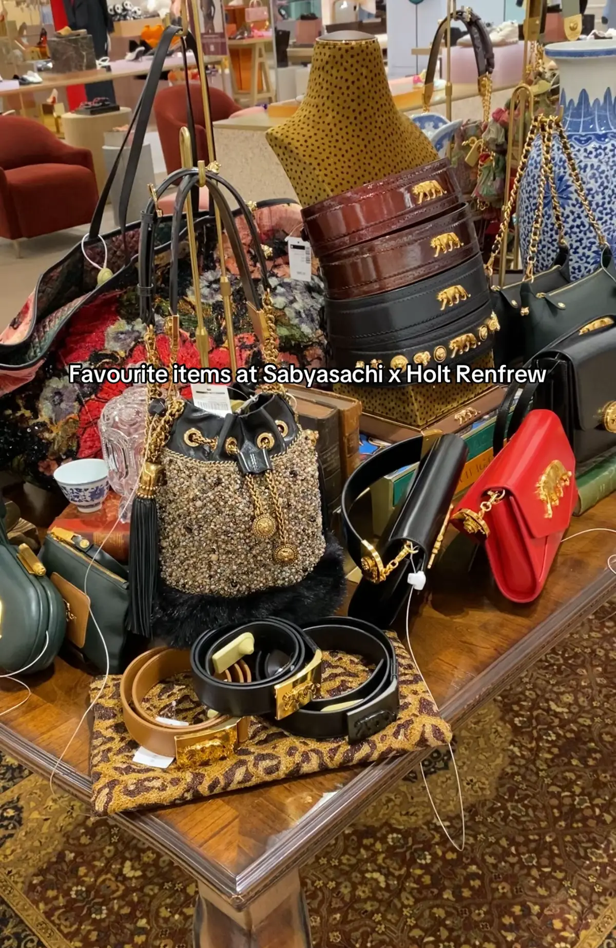 Honestly I was overwhelmed by the selection. Toronto, we have not seen bags craftmanship like this in a long time. You won’t be disappointed, and there’s something for everyone! @sabyasachiofficial  I only showed a you a few, stay tuned for more! #sabyasachi #designerbags #holtrenfrew #popup