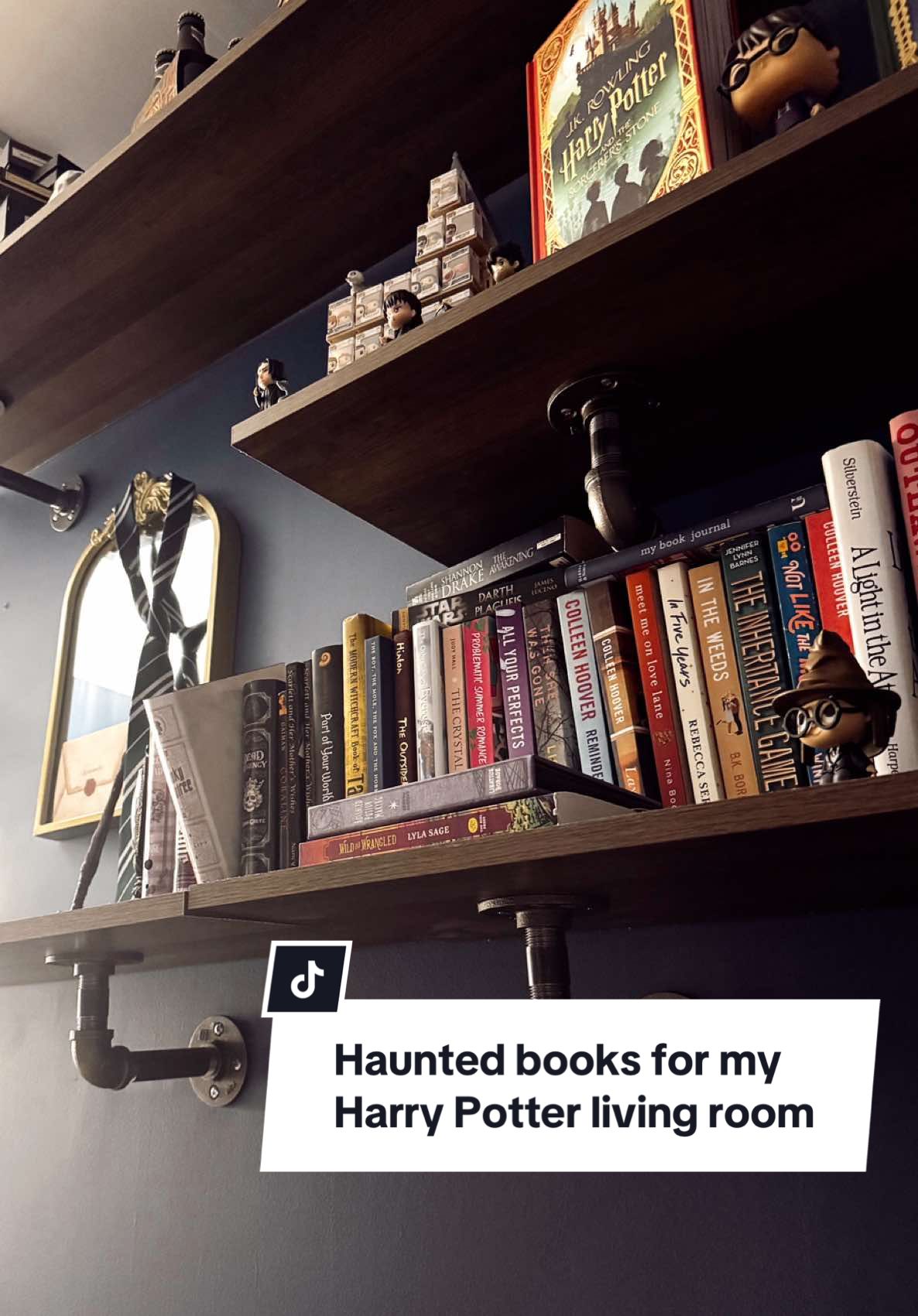 New haunted books for my Harry Potter living room 📖✨   @Michaels Stores  @Harry Potter  #harrypotter #harrypottertiktok #michaelscraftstore #halloweendecor 