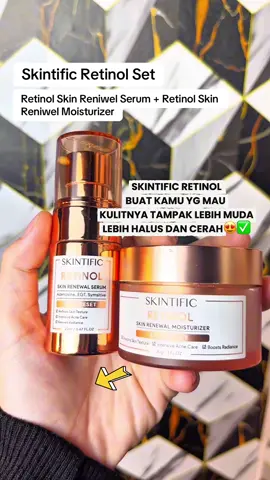 SKINTIFIC Retinol 2pcs set Retinol untuk garis halus kulit lelah kulit kusam dan noda gelap kulit berjerawat & glowing l. buruan Yu di CO mumpung harga spesial #skintificid #retinol #GlowUp #fypシ 