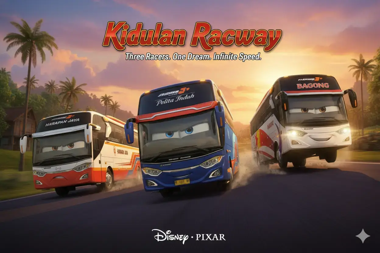 penguasa jalur Surabaya Kediri Tulungagung Trenggalek  dibuat dengan gemini AI #kidulanraceway #harapanjayabus #bagongbis #pelitaindahpastitrenggalek #busindonesia 
