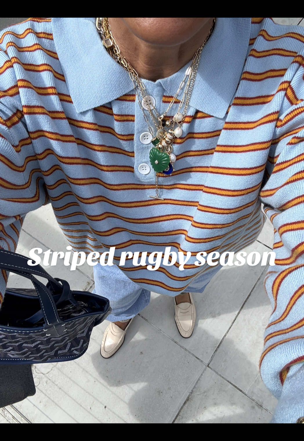 It’s rugby season and this is one of my faves from amazon!  Easy everyday outfit to make you feel and look your best!  Affordable amazon finds!  Affordable fall fashion! Jacket, sunnies, bag, top all @Amazon Fashion  loafers @ZARA  denim @angeloblancog  #amazonfinds #fallfashion #effortlessstyle #rugby #loafers 