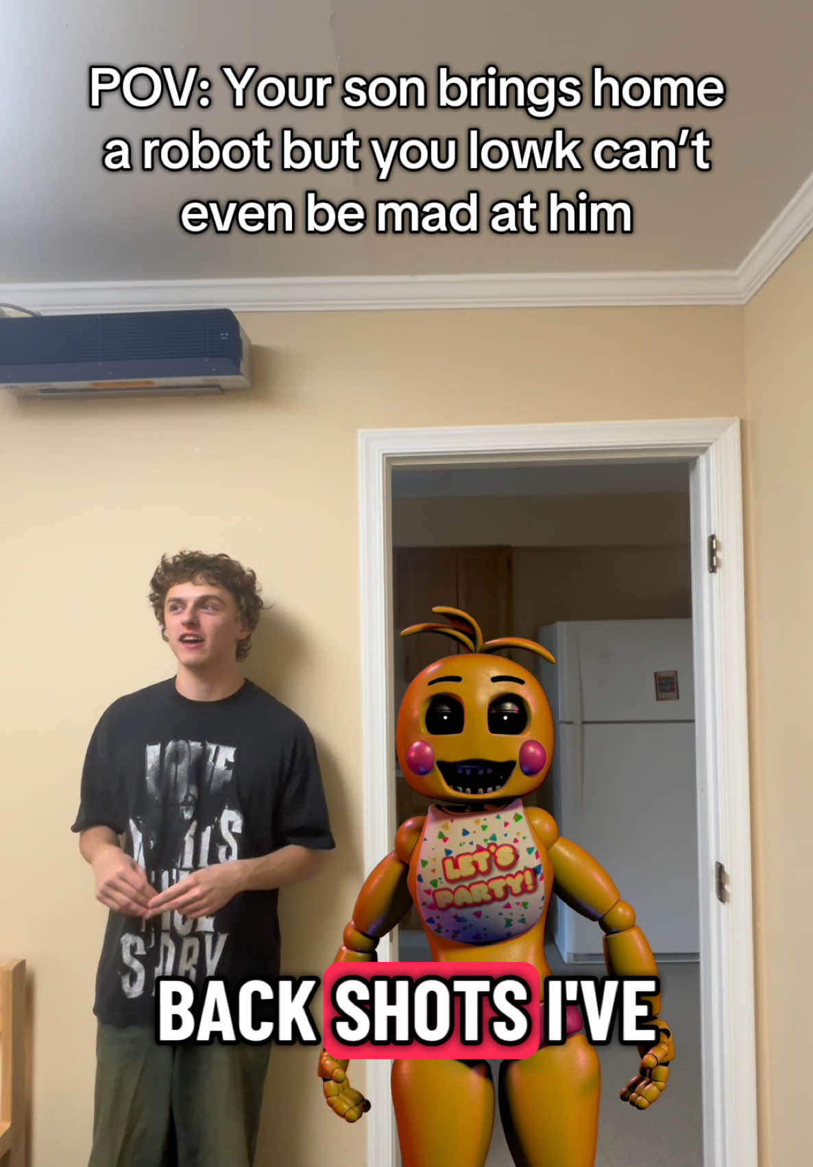 Done with ts trend now no ifs, buts, or cocunuts #clanker #toychica #timandmoby #skit #robot 