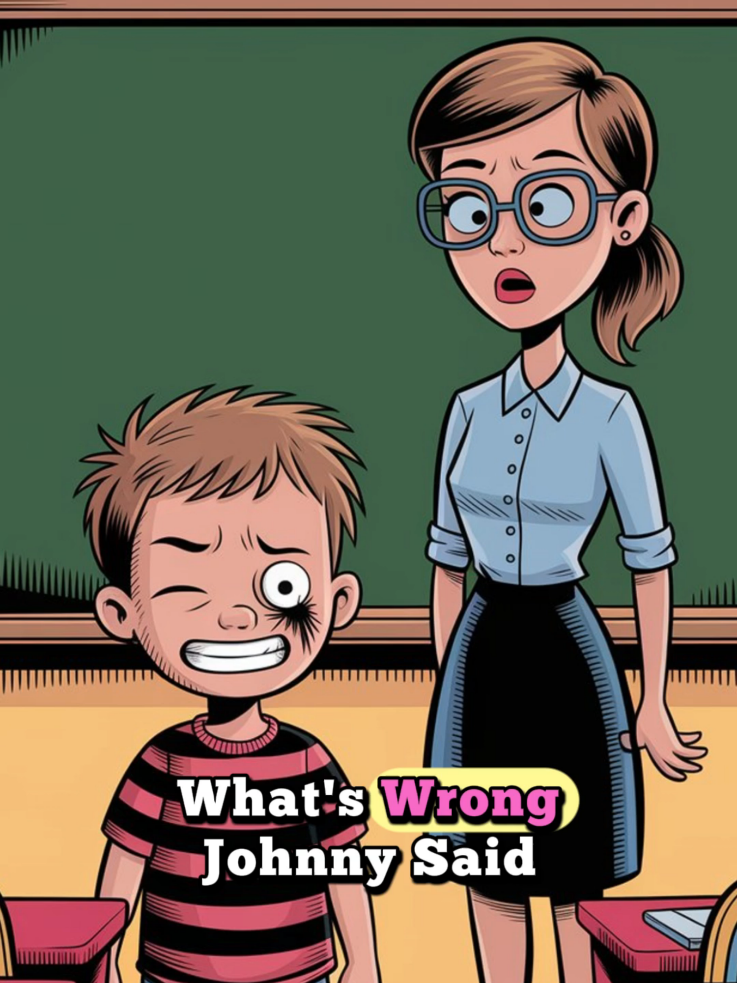 Why Did Johnny Get TWO Black Eyes #jokes #littlejohnnyjokes #funnyjokes #funnytiktok #laugh