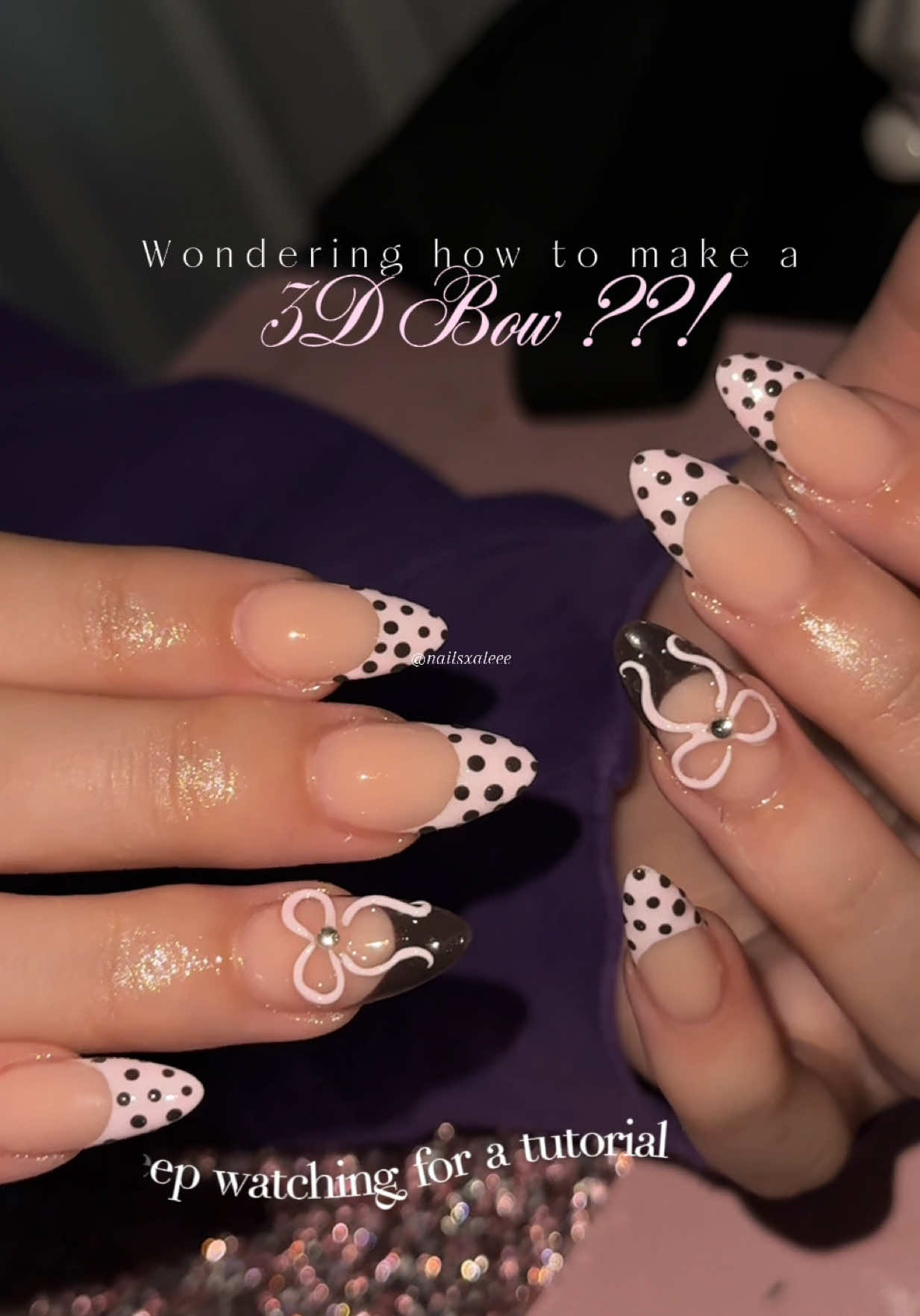3D bow nail tutorial #arlingtonnailtech #3dnailart #3dbownailart #tutorial #viralvideo 