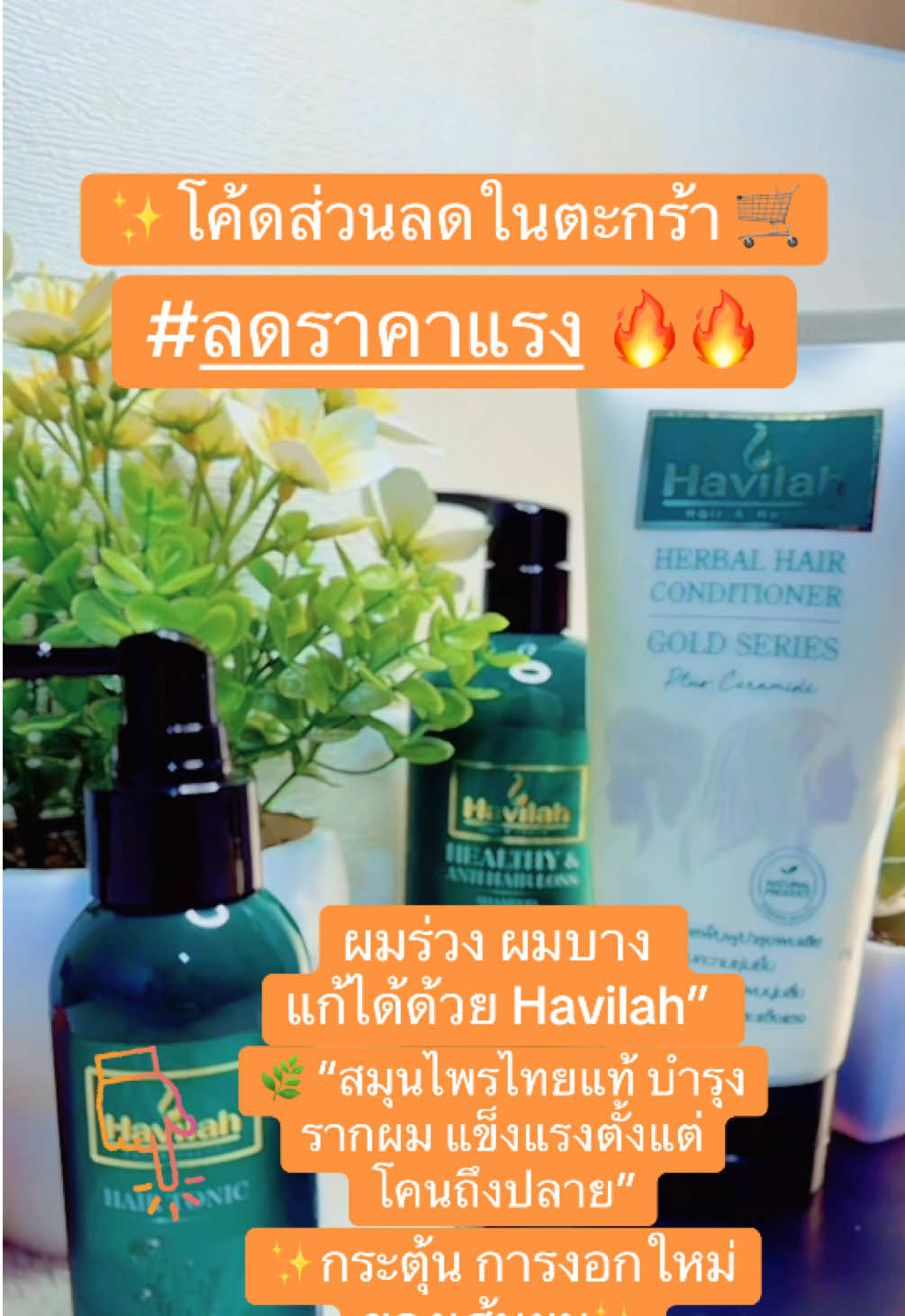 ฮาวิล่า (Havilah) ชุด H53 แชมพูแกผมรวง 300มล. + เฮร์โทนิค เร่งผมยาว 100มล. + ฮาวิล่าห์ มัลติวิตามิน 30 แคปซูล #ของดีบอกต่อ #tiktokshop #tiktoklivethailand #แชมพูสมุนไพร #ถูกและดีมีอยู่จริง 