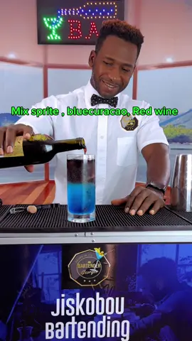 Mix sprite , bluecuracao, Red wine @Bartender Georges2025 