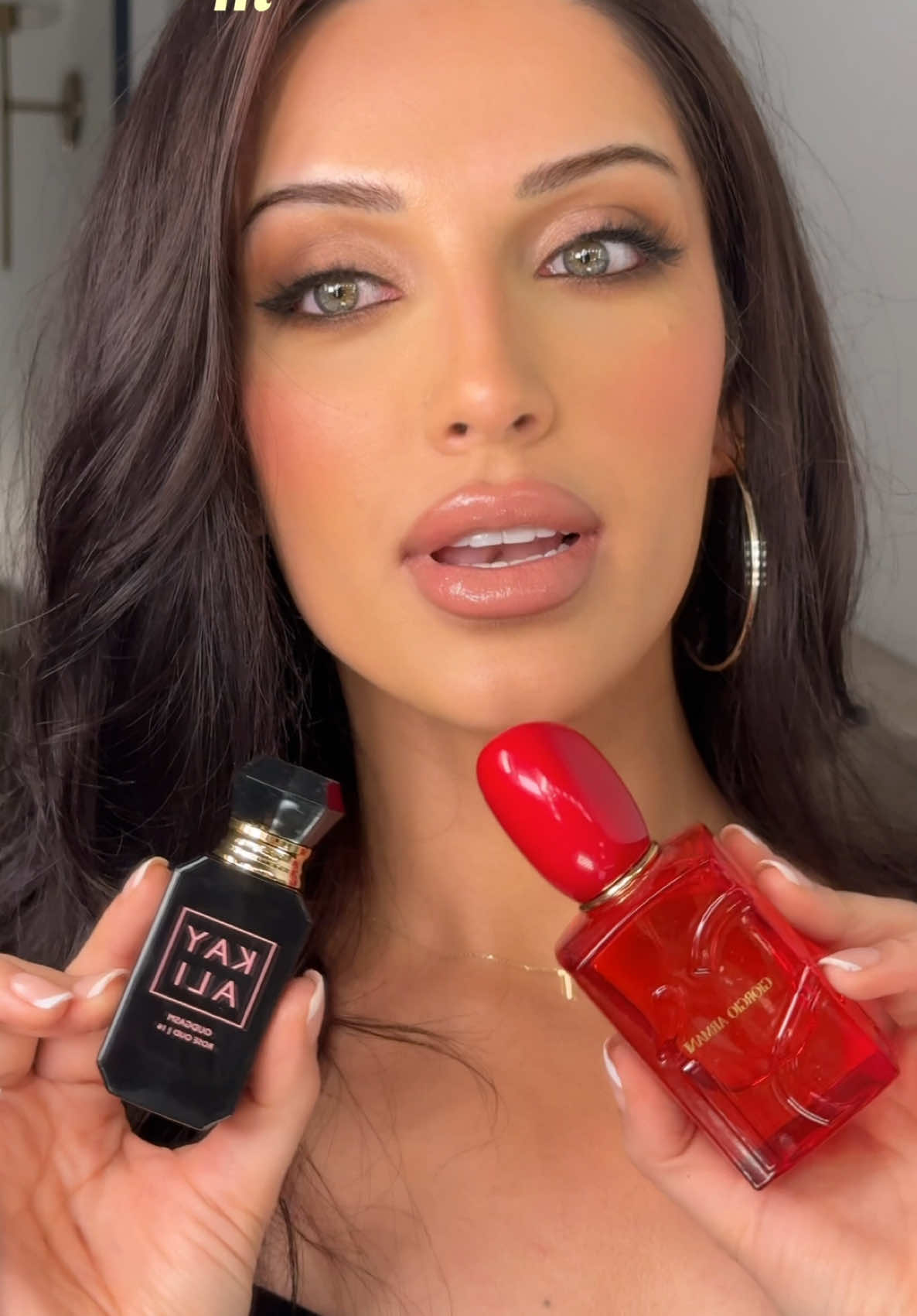 Match my scent to my makeup ❤️‍🔥 @Kayali rose oud & @Armani beauty si passione red musk - eliteee combo! #perfumes #perfumetok #fragrances #oud #roseoud 