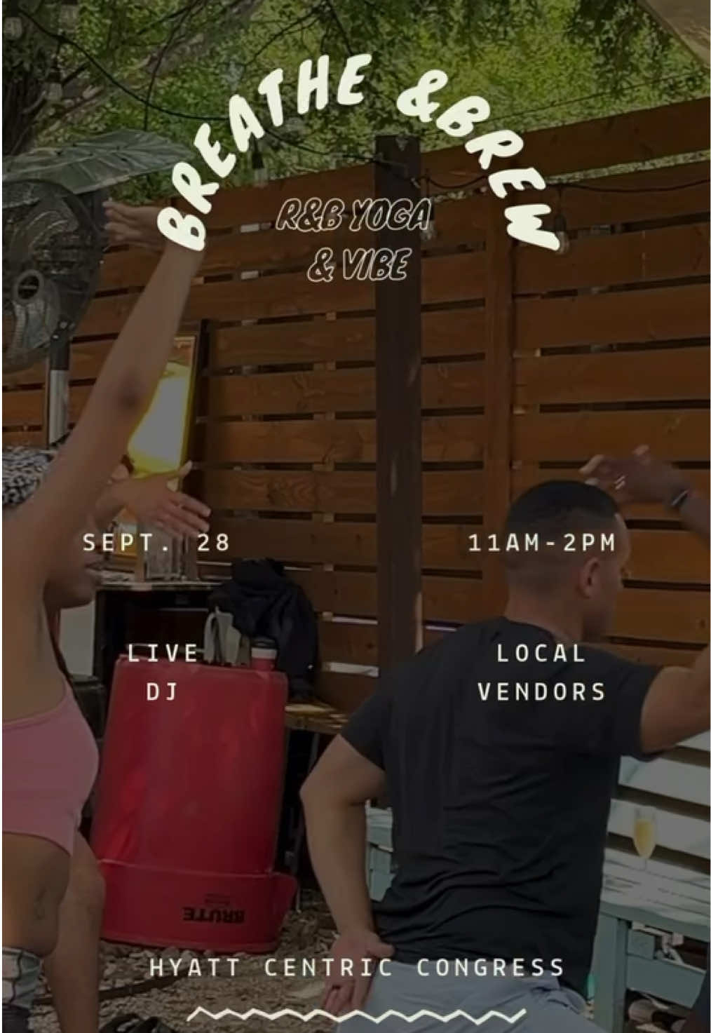 Come join us for R&B yoga + vibes on Sept. 28th 💫🧘🏽💖 this time downtown ATX views, welcome mimosa, & 15% off brunch.  🎟️ link in bio: https://breatheandbrewhyatt.eventbrite.com 