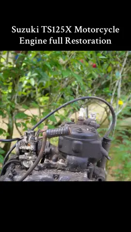 Suzuki TS125X Motorcycle Engine full Restoration #amazing #restoration #restored #engine #fyp 