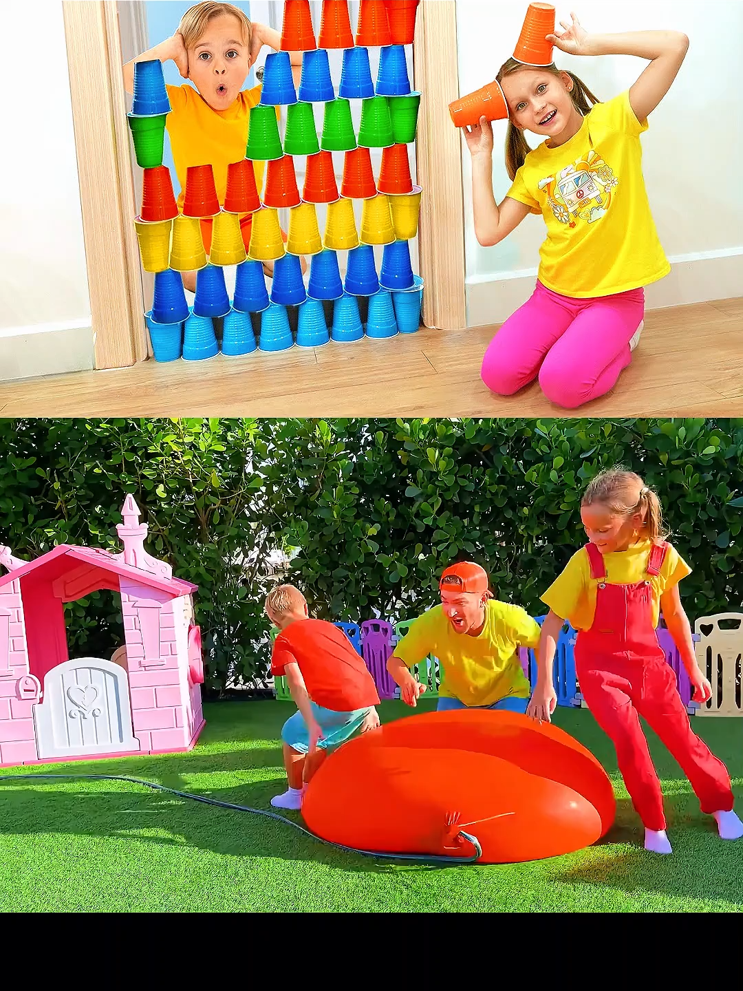 Part-2 Chris and Niki play with colored cups and learn #vladandniki