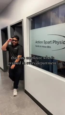 that one employee who is trained in every department 	#HumourPhysio #actionsportphysio #employee #hr #train 