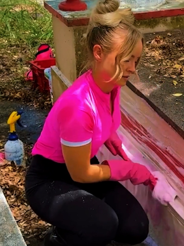Cleaning a Random Grave #cleangirl #cleaningasmr #gravetok #viral #fyp 