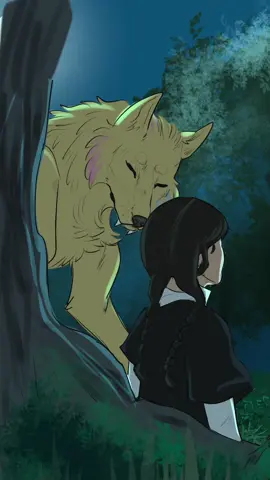I got lazy towards the end . . . .  #wenclair #wednesday #enidsinclair #werewolf #animation 