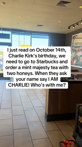 the drink is called The Charlie Kirk. thank you @Starbucks #fyp #conservative #usa #freedom #fypシ @Turning Point USA @The Charlie Kirk Show 