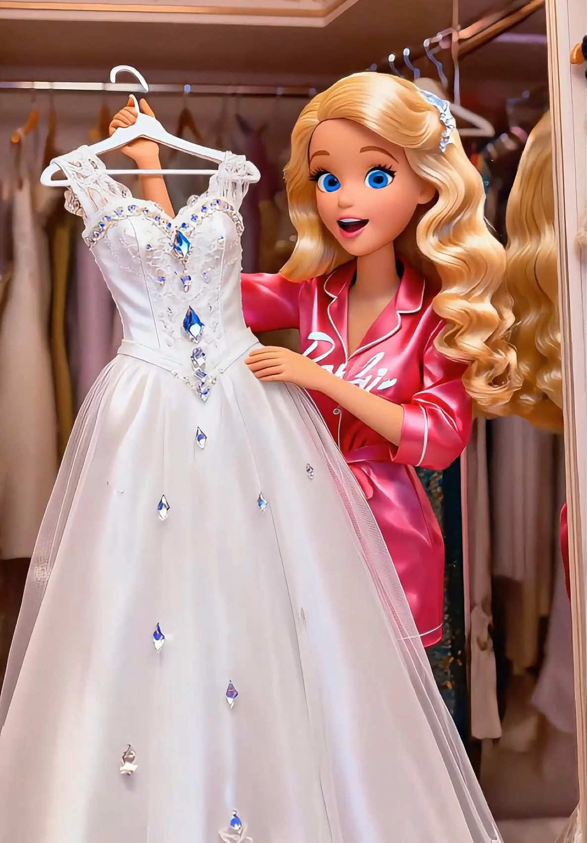 Barbie's Wedding Dress Surprise: Ken Never Saw It Coming!#barbie #barbieandken #barbieminitv #barbieai #foryou 